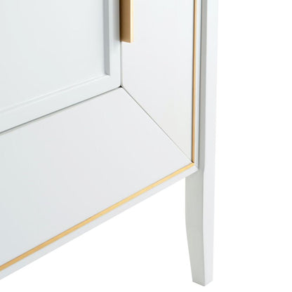 Vetro 48'' Gloss White Vanity W/ Quartz Counter Top (Back Splash Free)