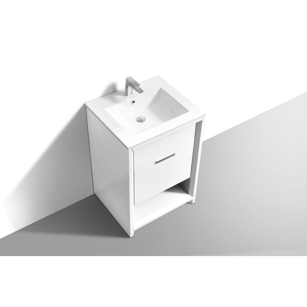 NUDO 24″ Modern bathroom Vanity in Gloss White Finish