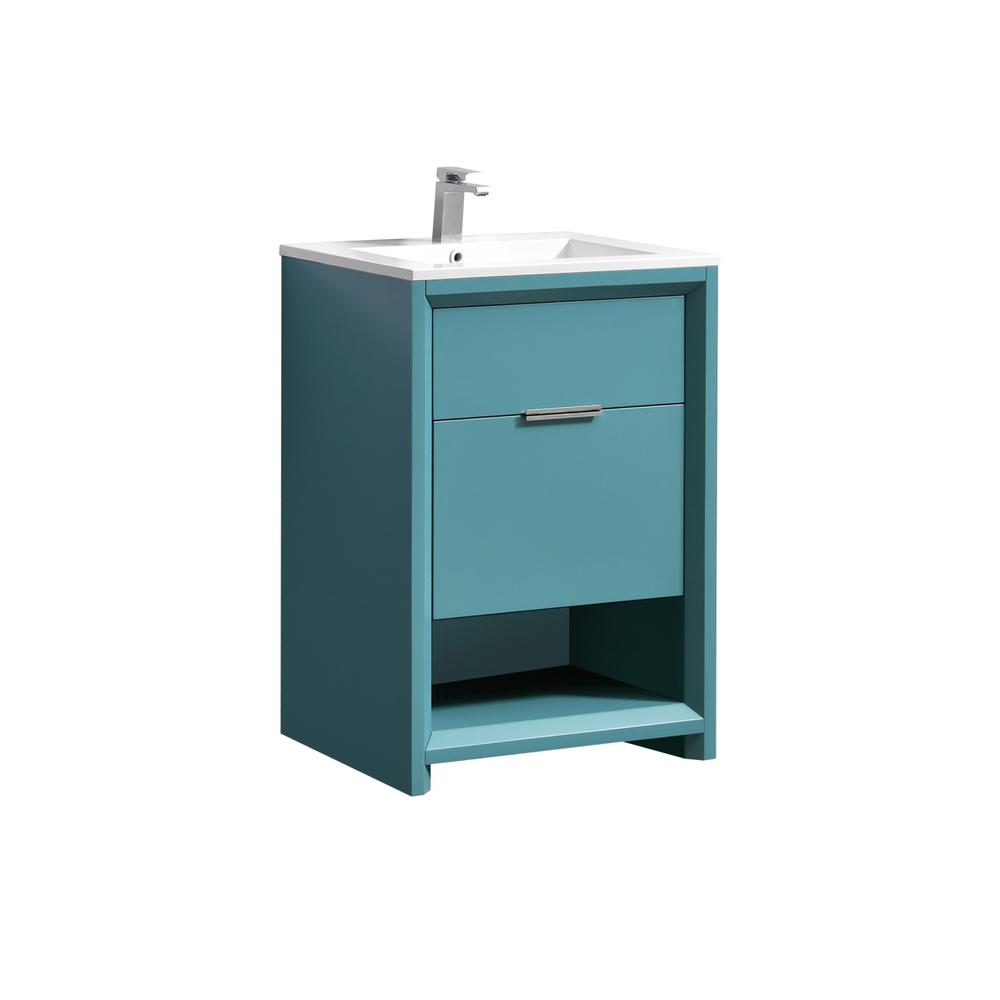 NUDO 24″ Modern bathroom Vanity in Teal Green Finish