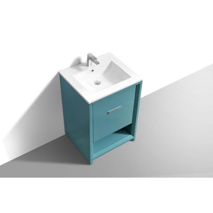 NUDO 24″ Modern bathroom Vanity in Teal Green Finish