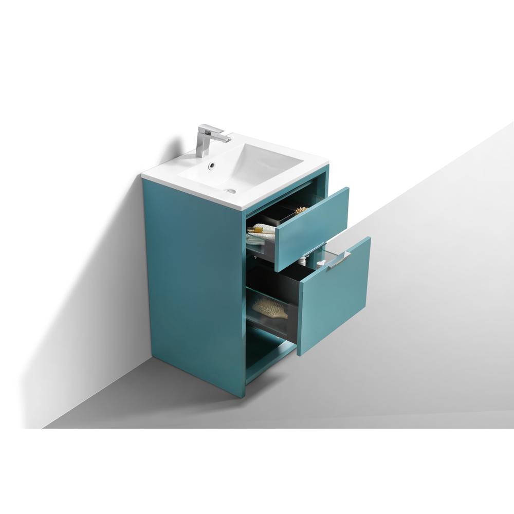 NUDO 24″ Modern bathroom Vanity in Teal Green Finish