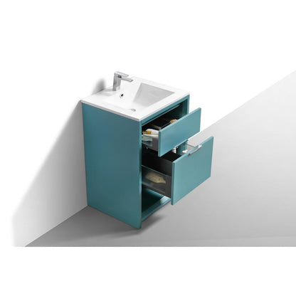 NUDO 24″ Modern bathroom Vanity in Teal Green Finish