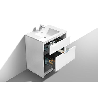 NUDO 32″ Modern bathroom Vanity in Gloss White Finish