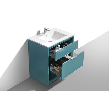 NUDO 32″ Modern bathroom Vanity in Teal Green Finish