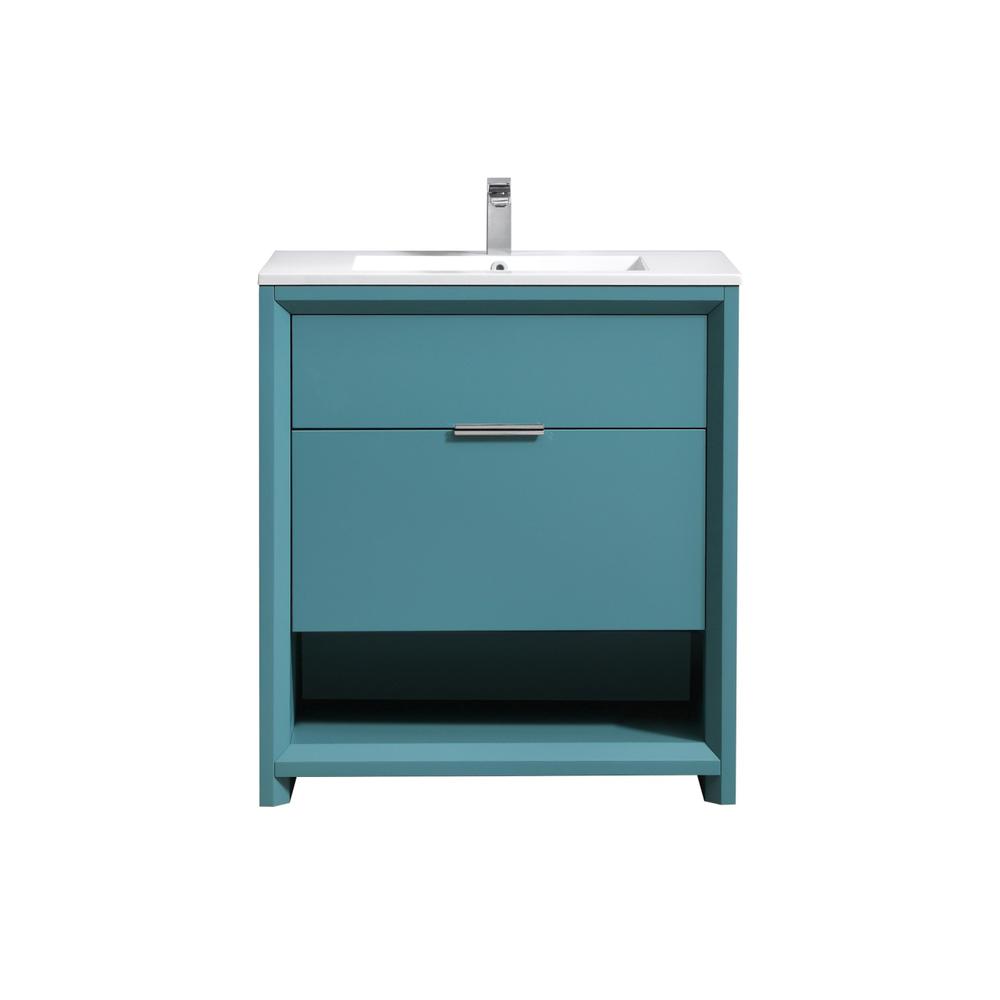 NUDO 32″ Modern bathroom Vanity in Teal Green Finish