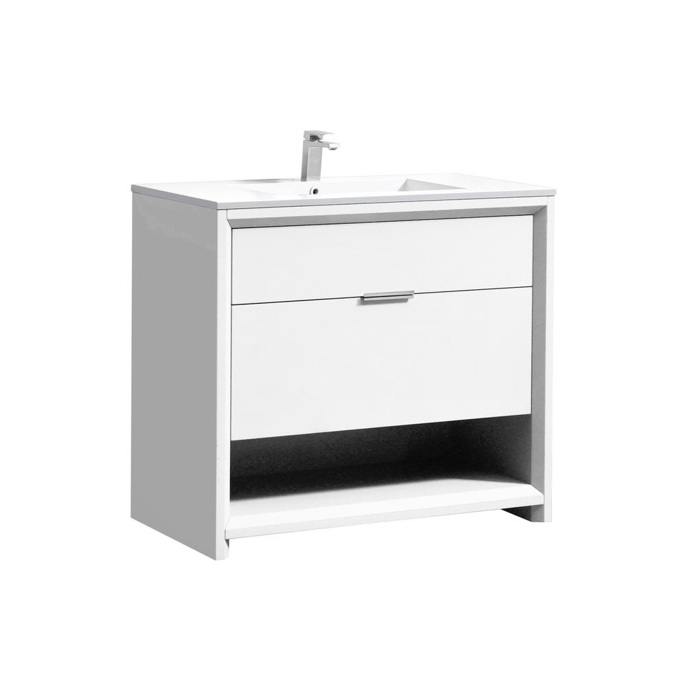 NUDO 36″ Modern bathroom Vanity in Gloss White Finish