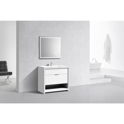 NUDO 36″ Modern bathroom Vanity in Gloss White Finish