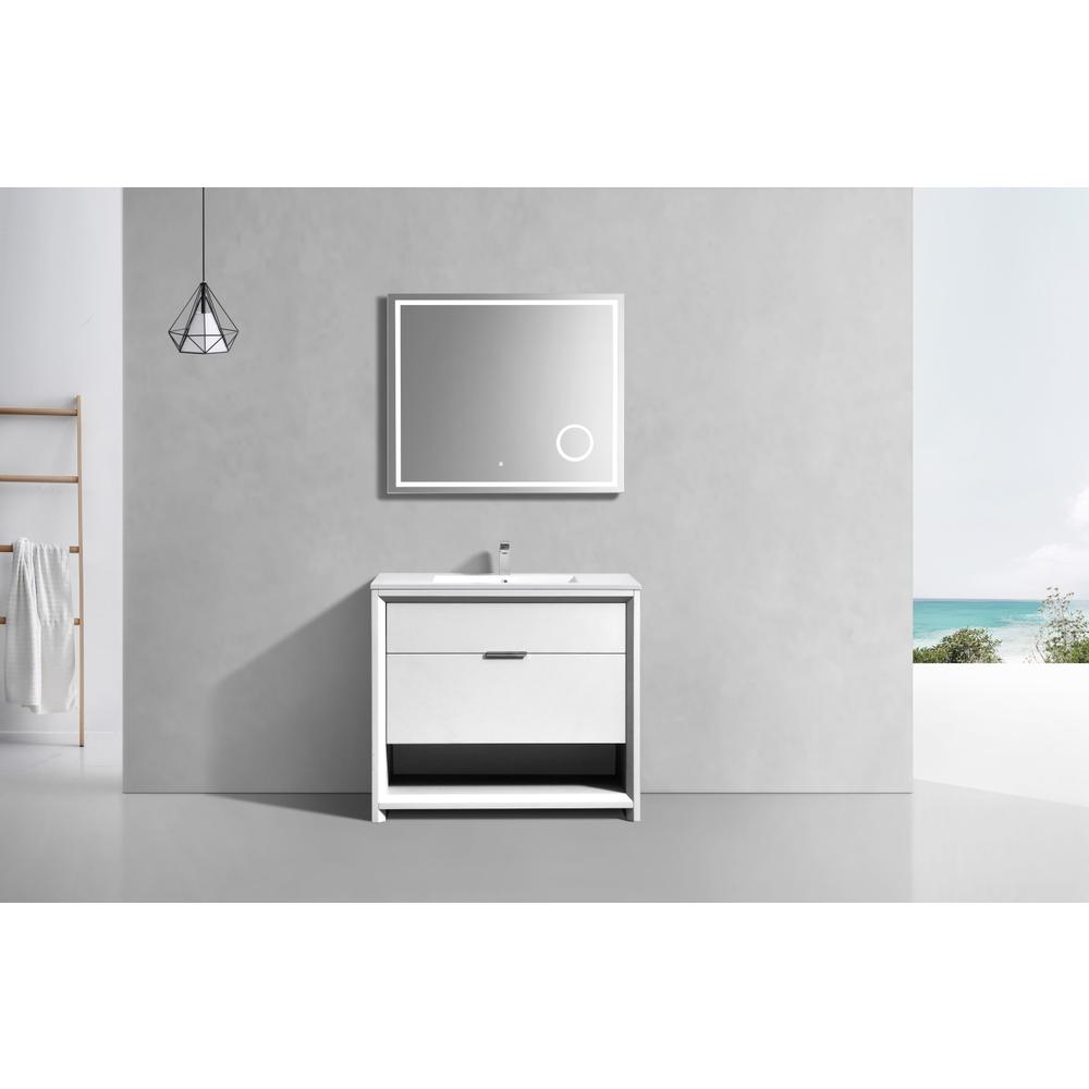 NUDO 36″ Modern bathroom Vanity in Gloss White Finish
