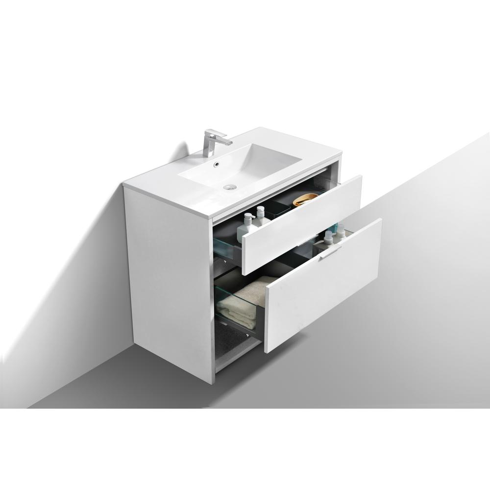 NUDO 36″ Modern bathroom Vanity in Gloss White Finish