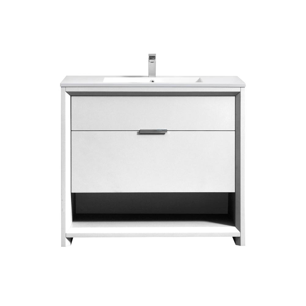 NUDO 36″ Modern bathroom Vanity in Gloss White Finish