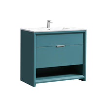 NUDO 36″ Modern bathroom Vanity in Teal Green Finish