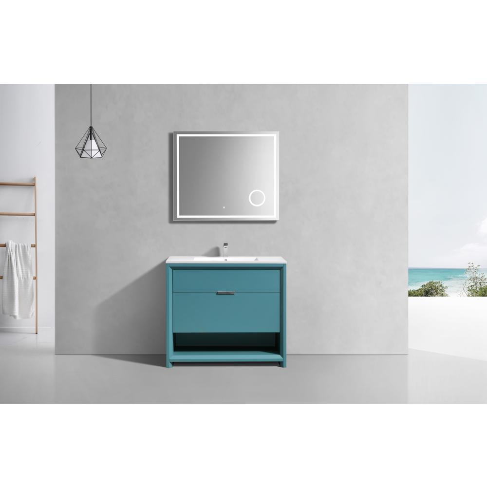 NUDO 36″ Modern bathroom Vanity in Teal Green Finish