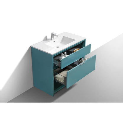 NUDO 36″ Modern bathroom Vanity in Teal Green Finish