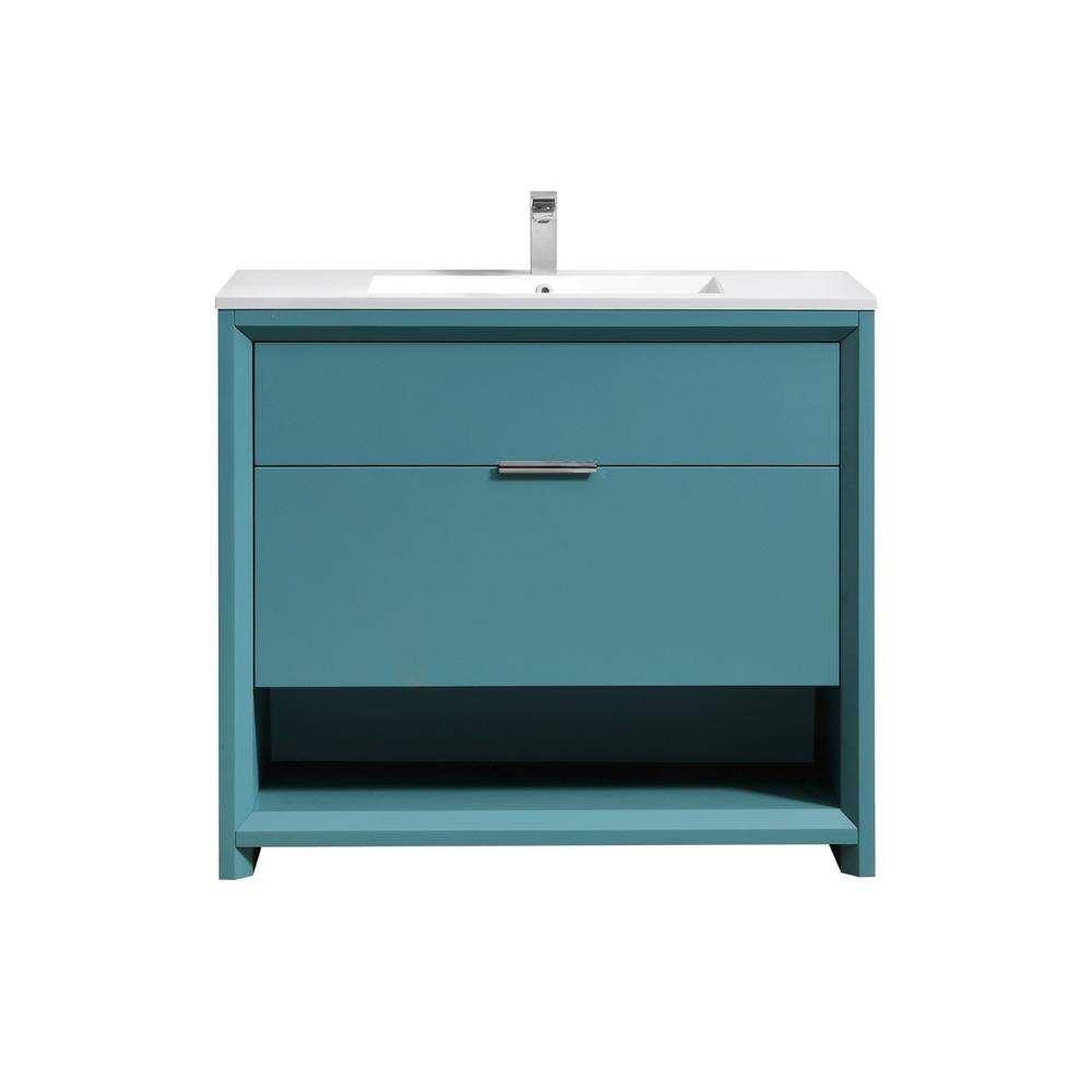 NUDO 36″ Modern bathroom Vanity in Teal Green Finish