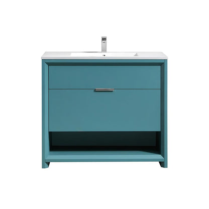 NUDO 36″ Modern bathroom Vanity in Teal Green Finish