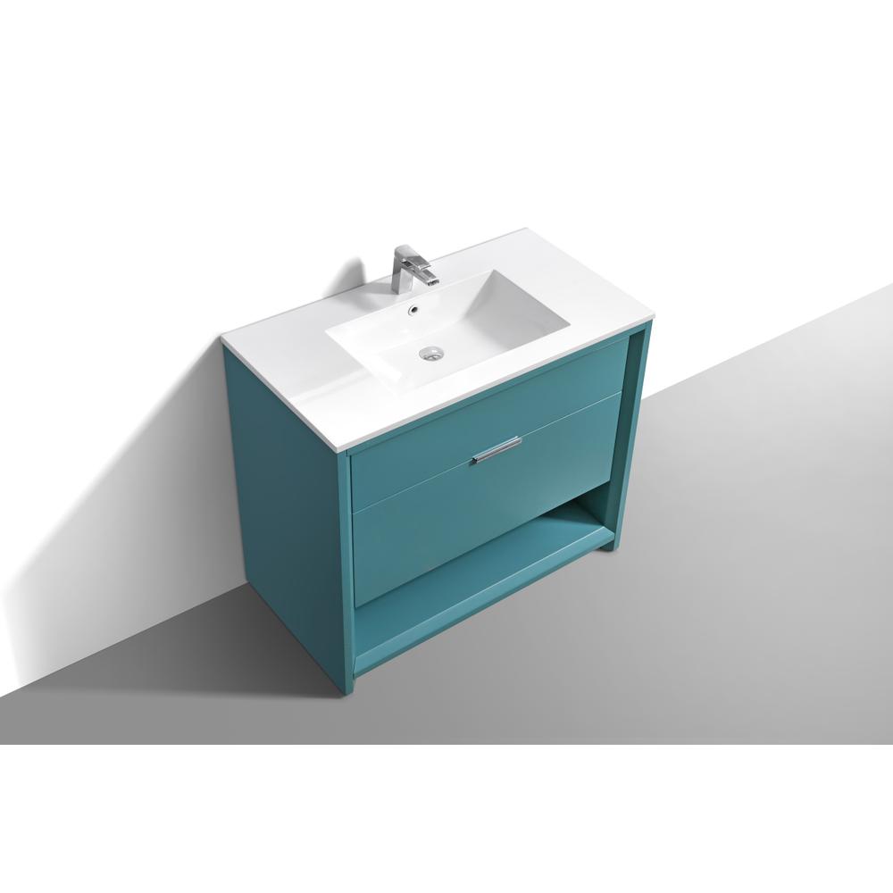 NUDO 40″ Modern bathroom Vanity in Teal Green Finish