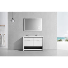 NUDO 48″ Double Sink Modern bathroom Vanity in Gloss White Finish