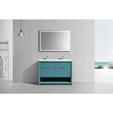 NUDO 48″ Double Sink Modern bathroom Vanity in Teal Green Finish