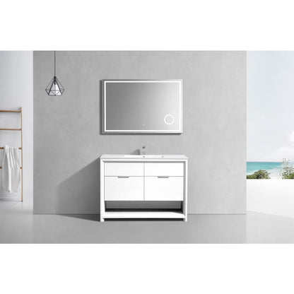 NUDO 48″ Single Sink Modern bathroom Vanity in Gloss White Finish