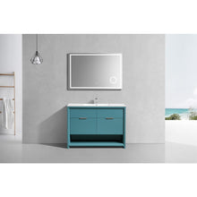 NUDO 48″ Single Sink Modern bathroom Vanity in Teal Green Finish