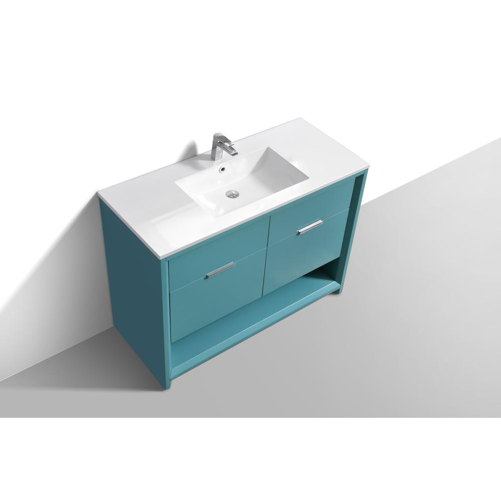 NUDO 48″ Single Sink Modern bathroom Vanity in Teal Green Finish