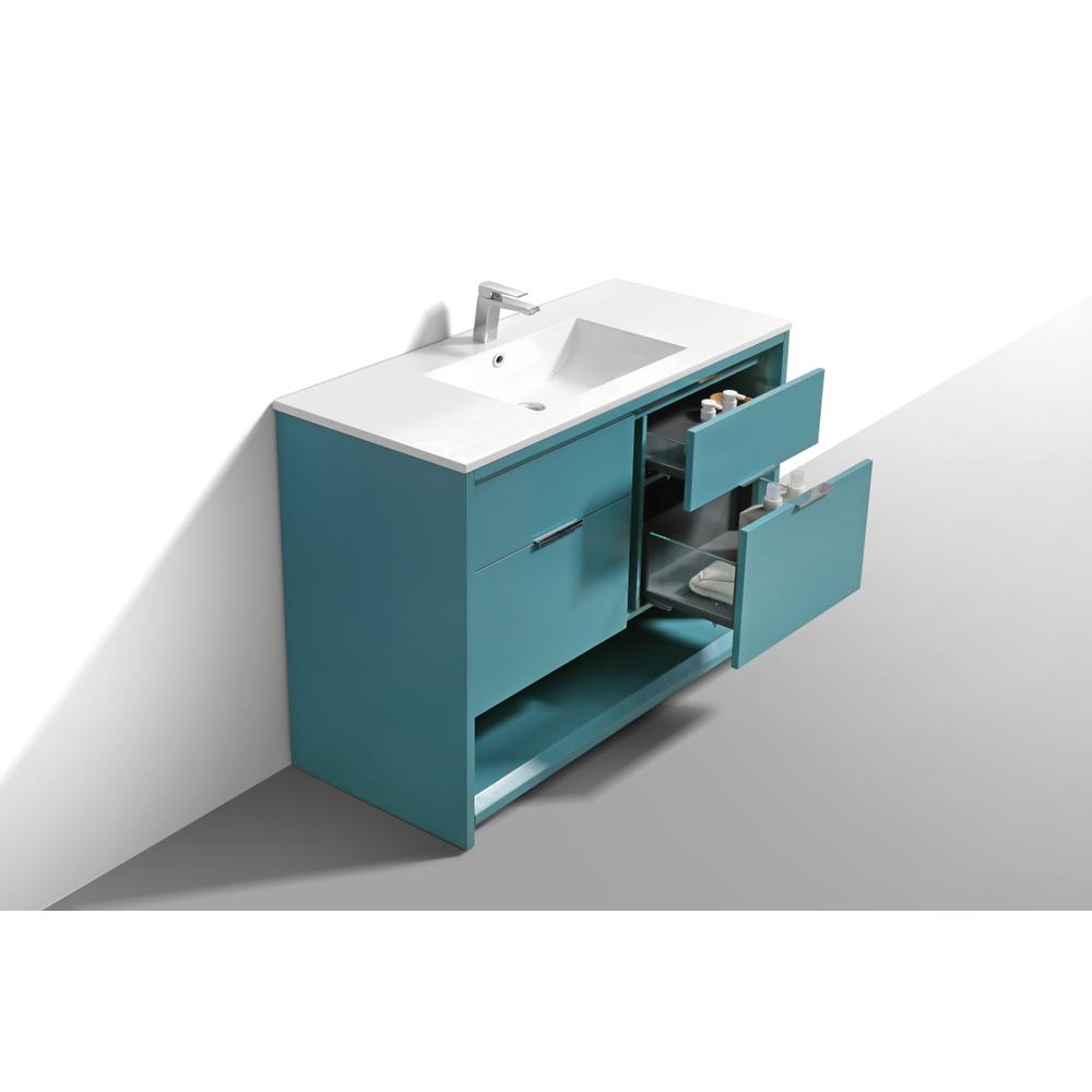 NUDO 48″ Single Sink Modern bathroom Vanity in Teal Green Finish