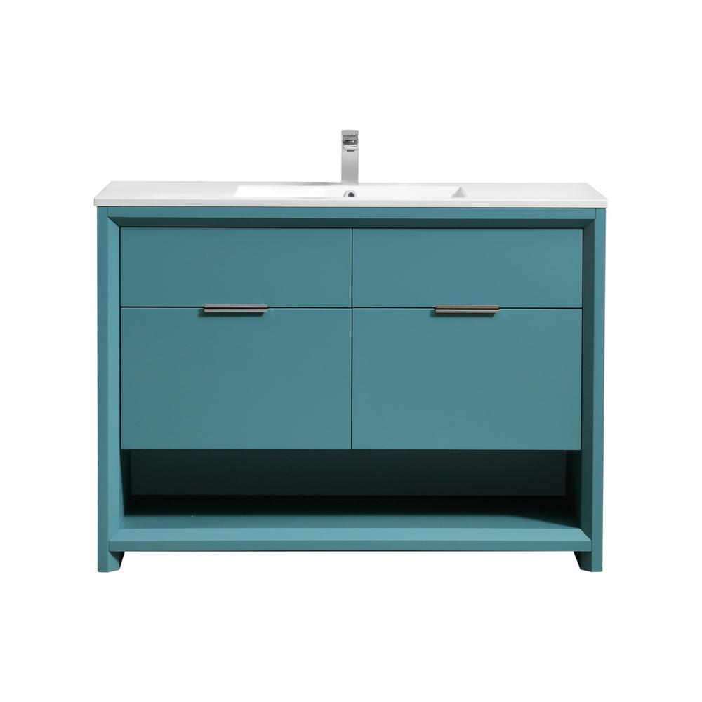 NUDO 48″ Single Sink Modern bathroom Vanity in Teal Green Finish