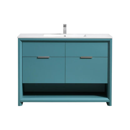 NUDO 48″ Single Sink Modern bathroom Vanity in Teal Green Finish