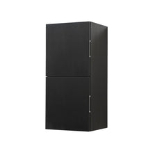 12" Wide by 24" High Linen Side Cabinet With Two Doors in Black Wood Finish