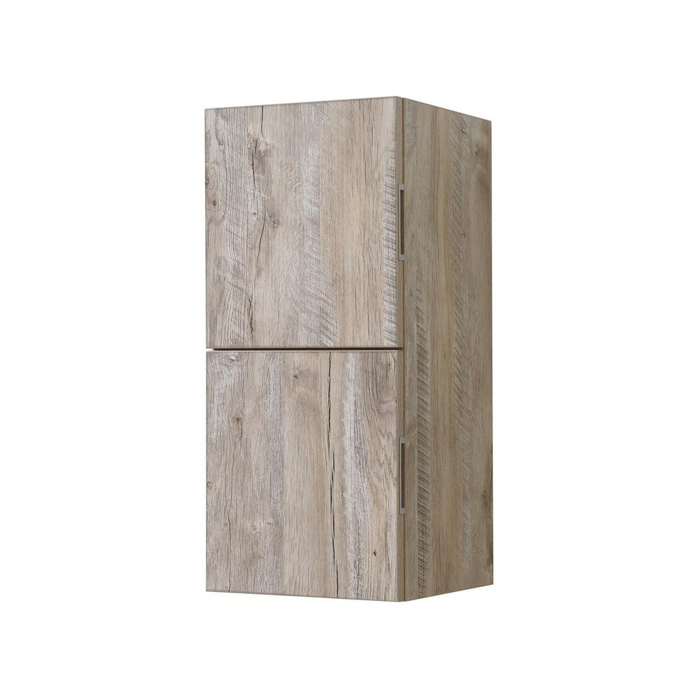 12" Wide by 24" High Linen Side Cabinet With Two Doors in Nature Wood Finish