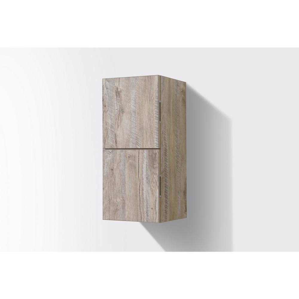 12" Wide by 24" High Linen Side Cabinet With Two Doors in Nature Wood Finish