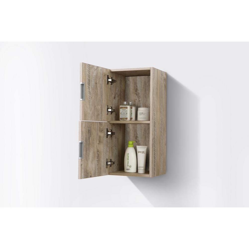12" Wide by 24" High Linen Side Cabinet With Two Doors in Nature Wood Finish