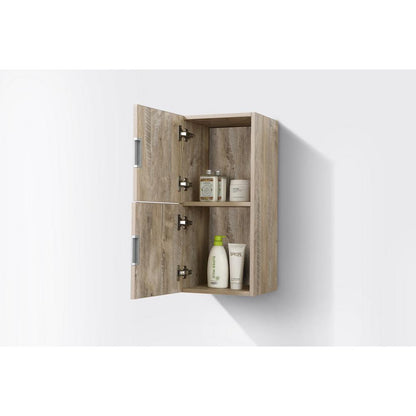 12" Wide by 24" High Linen Side Cabinet With Two Doors in Nature Wood Finish