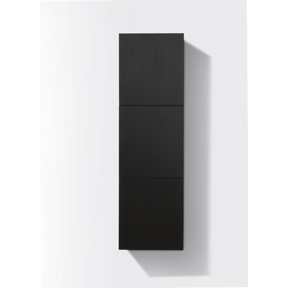 18" Wide by 59" High Linen Side Cabinet With Three Doors in Black Wood Finish