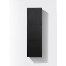 18" Wide by 59" High Linen Side Cabinet With Three Doors in Black Wood Finish