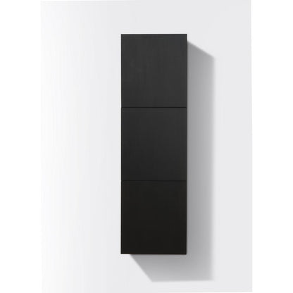 18" Wide by 59" High Linen Side Cabinet With Three Doors in Black Wood Finish