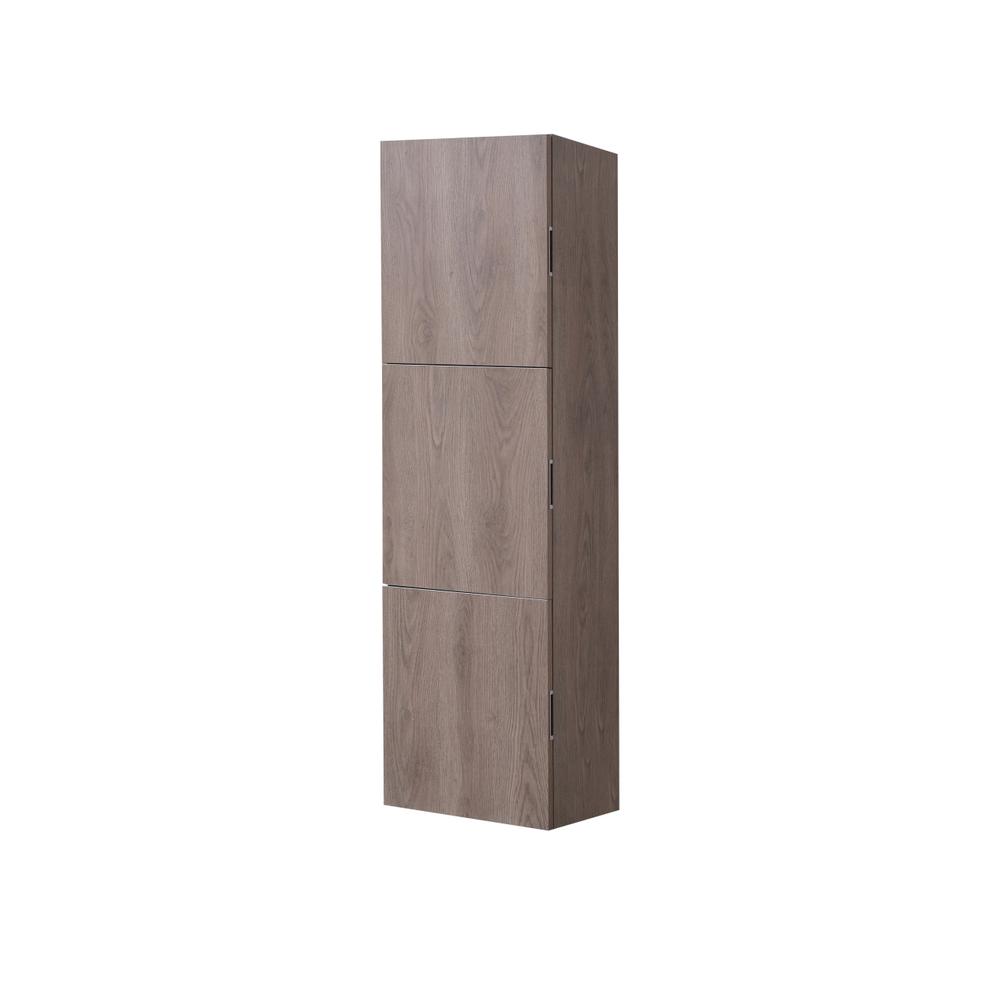 18" Wide by 59" High Linen Side Cabinet With Three Doors in Butternut Wood