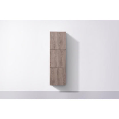 18" Wide by 59" High Linen Side Cabinet With Three Doors in Butternut Wood