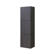 18" Wide by 59" High Linen Side Cabinet With Three Doors in High Gloss Gray Oak