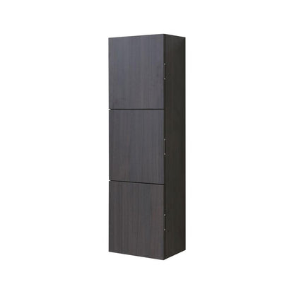 18" Wide by 59" High Linen Side Cabinet With Three Doors in High Gloss Gray Oak