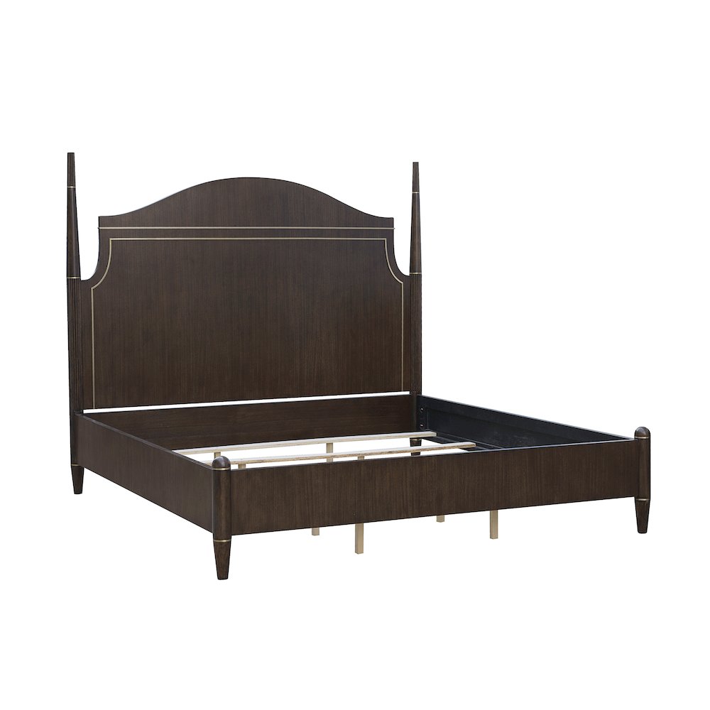Asher Park California King Poster Bed, Piano Brown Finish