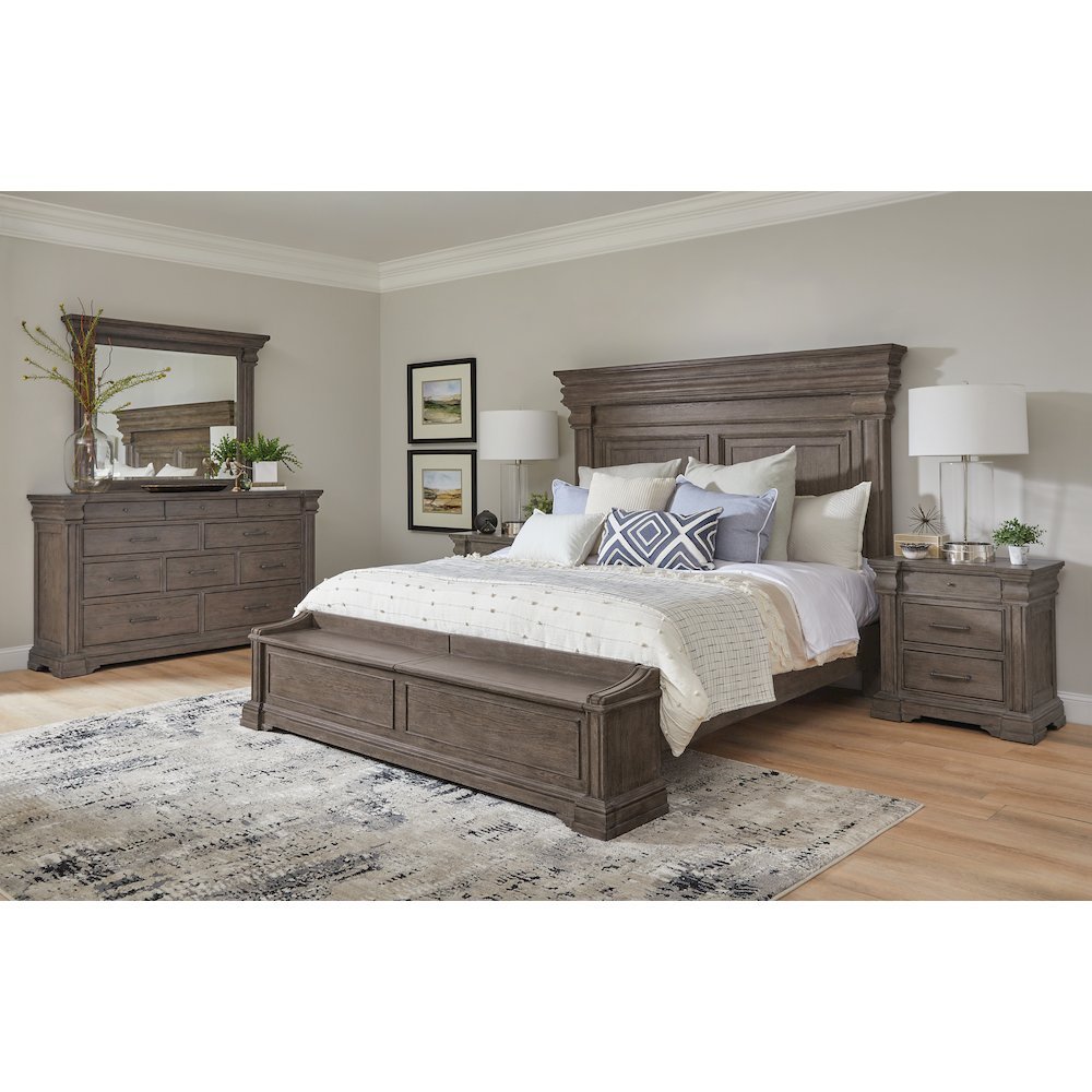 Madison Ridge Brown King Panel Bed