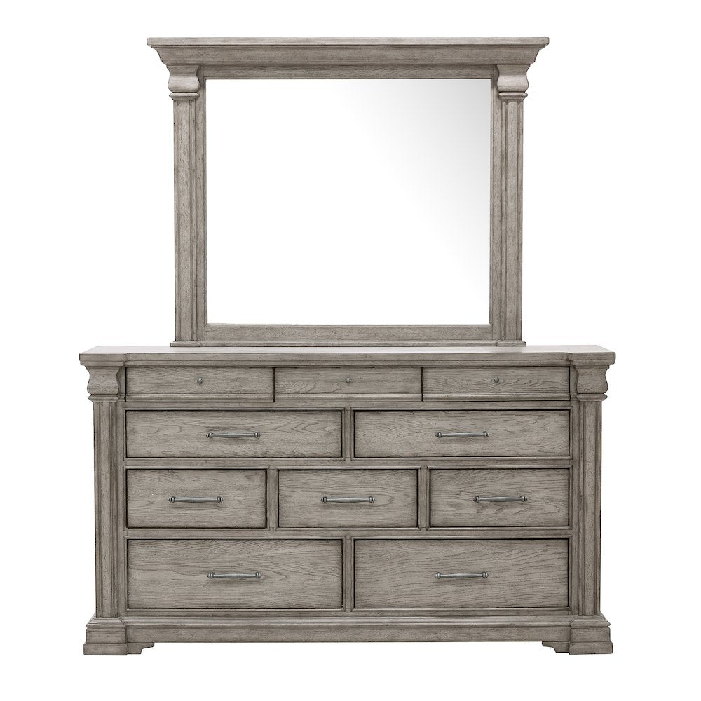Madison Ridge Framed Dresser Mirror in Heritage Taupe