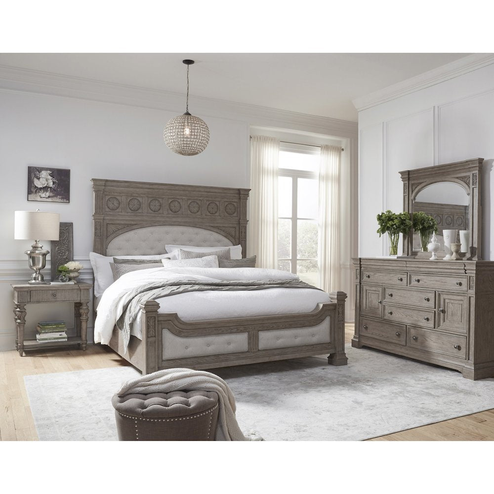 Kingsbury 1 Drawer USB Charging Open Nightstand