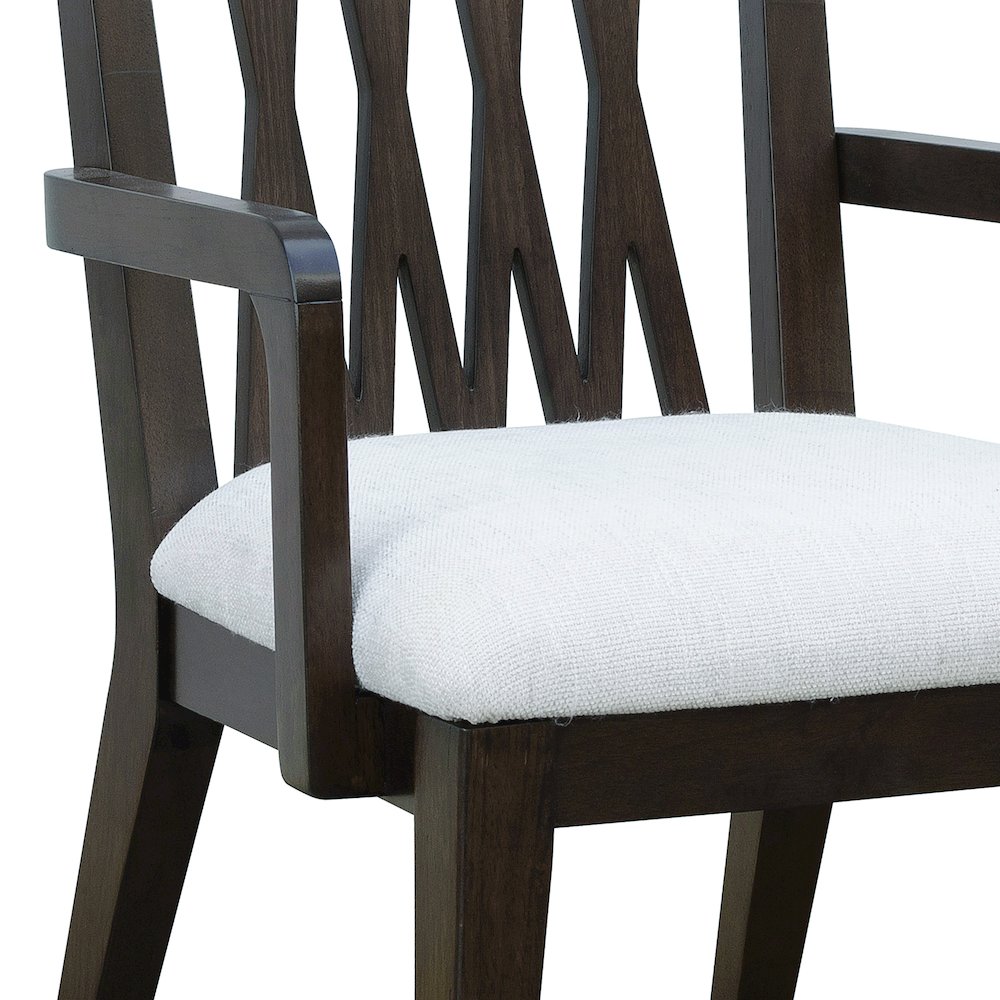Asher Park Wood Back Arm Chair, Piano Brown Finish