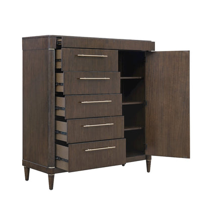 Asher Park 6 Drawer Master Chest, Piano Brown Finish