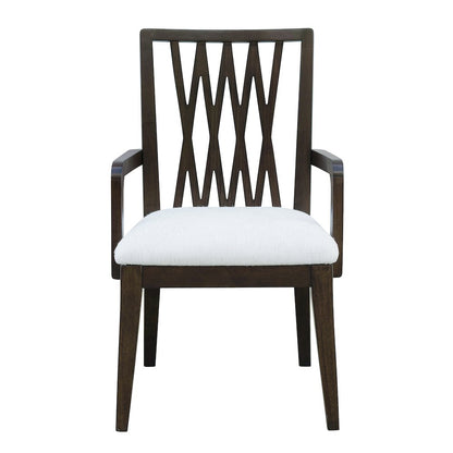 Asher Park Wood Back Arm Chair, Piano Brown Finish