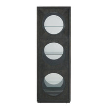 Contemporary Side Entry Curio Cabinet, Dark Wood Finish