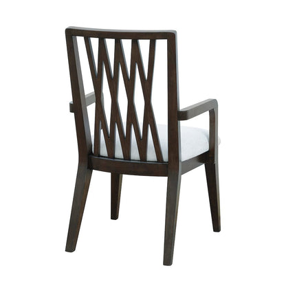 Asher Park Wood Back Arm Chair, Piano Brown Finish