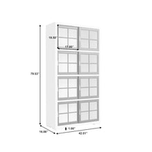 Contemporary 4-Shelf Sliding Door Bookcase